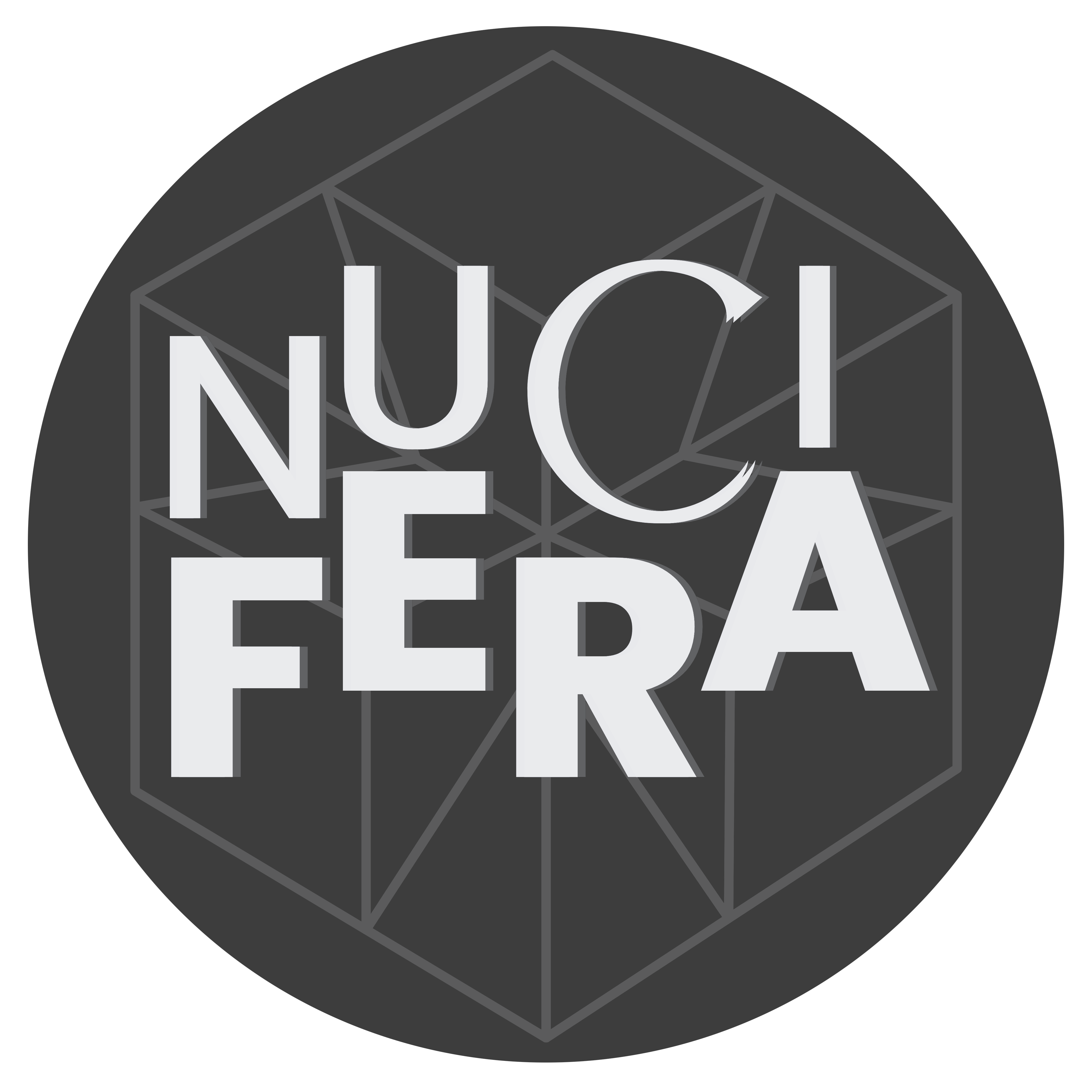 Nucifera Global logo — black and white monochrome variant for single-color printing